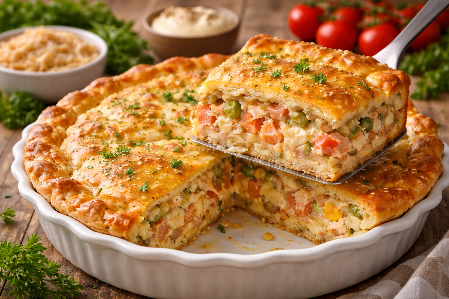 torta de frango, torta de frango fácil, receita de torta de frango simples, torta de frango cremosa, torta salgada de frango, torta de frango rápida, receita com frango desfiado, torta para lanche da tarde, torta para marmita, receita econômica com frango, torta de forno fácil, comida caseira brasileira, receitas práticas do dia a dia, torta de frango de liquidificador, versão saudável de torta de frango